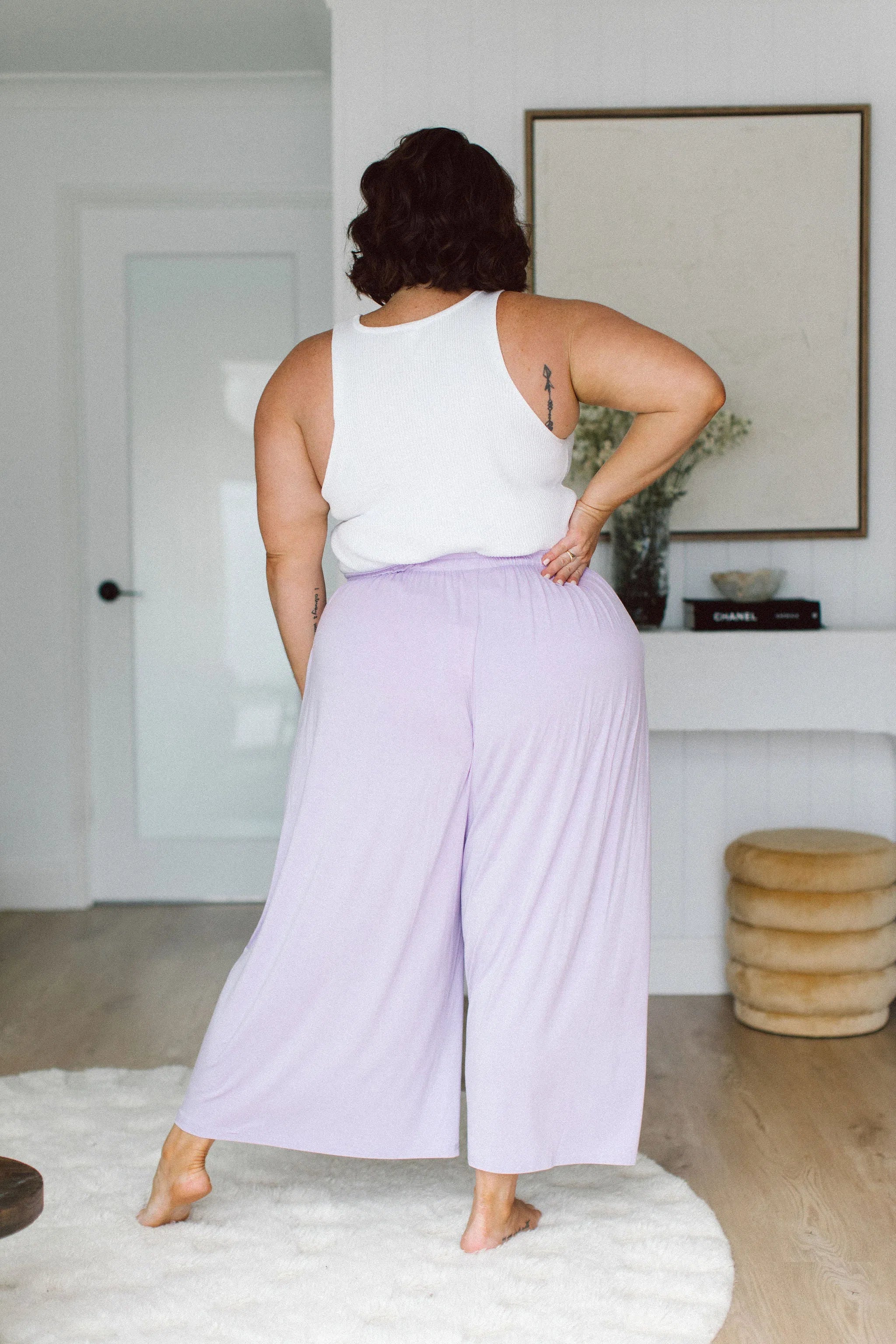 Flattering Lilac Plus Size Pants - Darcy Pants by Peach The Label