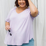 Womens Plus Size Top, Remi Top in purple Lilac, Side