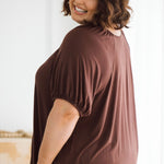 Australian Womens Plus Size Tops, Remi Top in Chocolate Brown