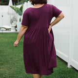 Stylish Berry Plus Size Dress - Ashleigh Dress for Women