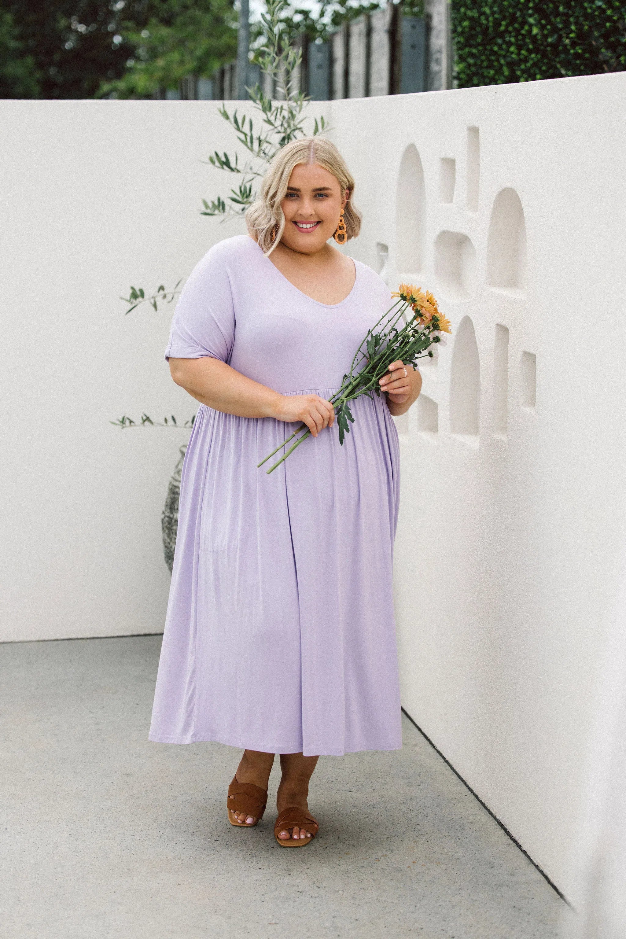 Lilac Plus Size Dress - Peach The Label Curvy Womens Fashion