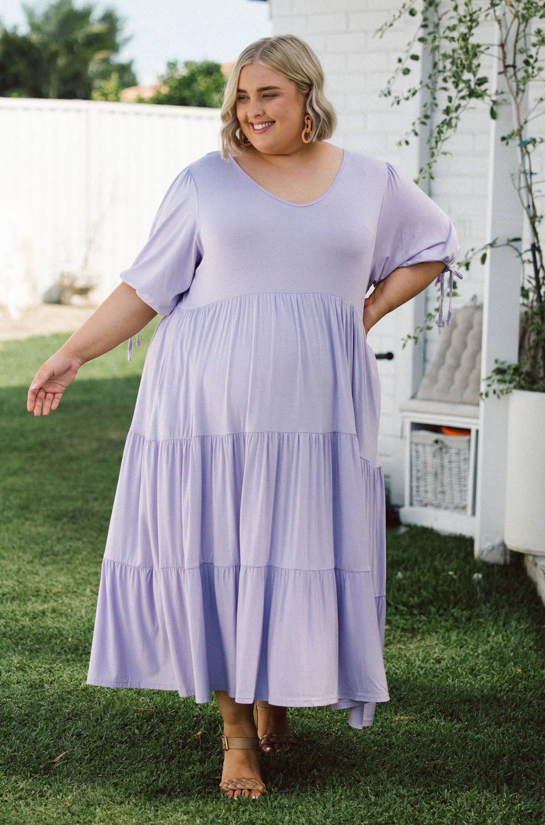 Plus size lilac maxi 2025 dress
