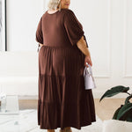 Fashionable Plus Size Chocolate Dress - Harlow Dress by Peach The Label