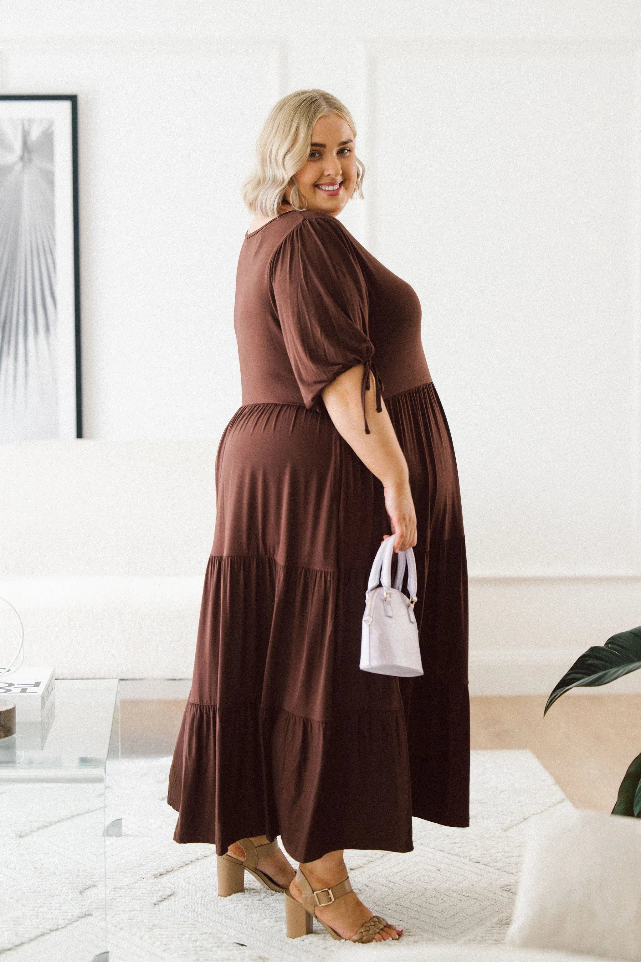 Chocolate Plus Size Dress - Peach The Label Womens Curvy Fashion