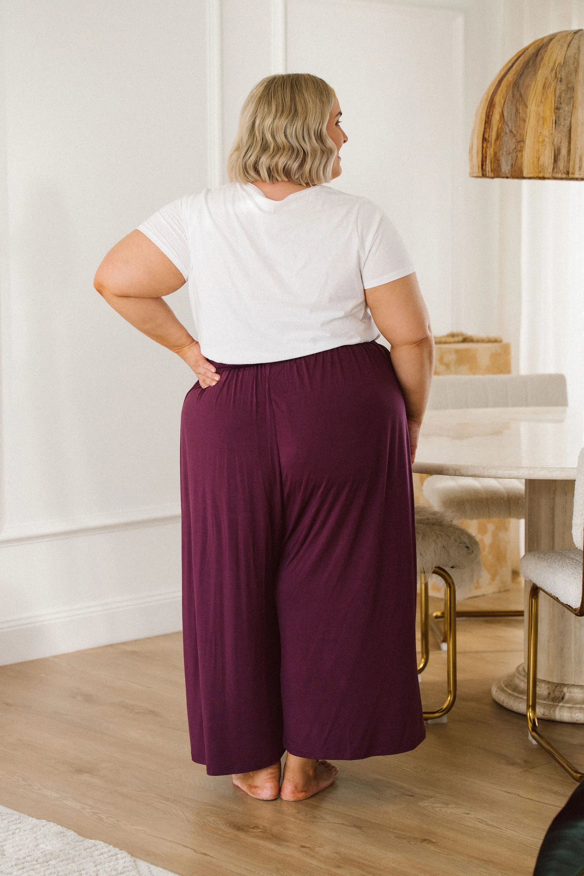 Elegant Women's Berry Plus Size Pants - Darcy Pants from Peach The Label