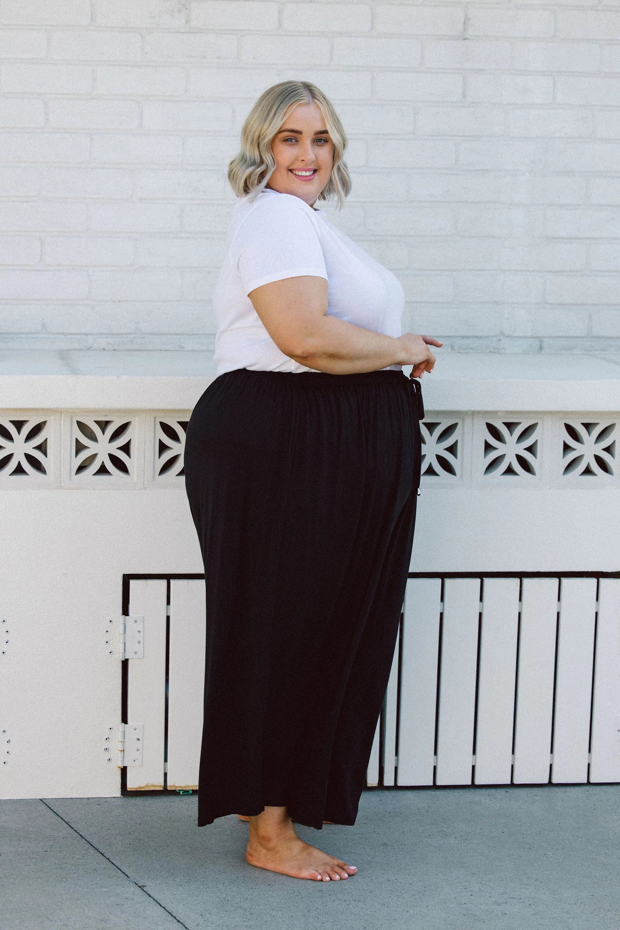 Peach The Label Designer Plus Size Pants - Darcy Pants in Black for Curvy Women