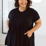 Women's Black Plus Size T-Shirt - Elevate Your Style with Lucy Tee