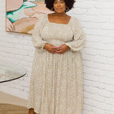 White Ditsy Plus Size Dress - Peach The Label Womens Curvy Fashion