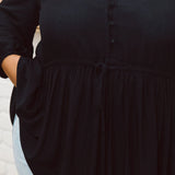 Curvy Womens shirt, Isla Top in black