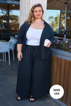 Reese Shirt & Lola Pants Set - Washed Black