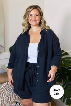 Reese Shirt & Romy Shorts Set - Washed Black