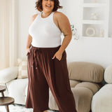 Peach The Label Designer Plus Size Pants - Darcy Pants in Chocolate for Curvy Women
