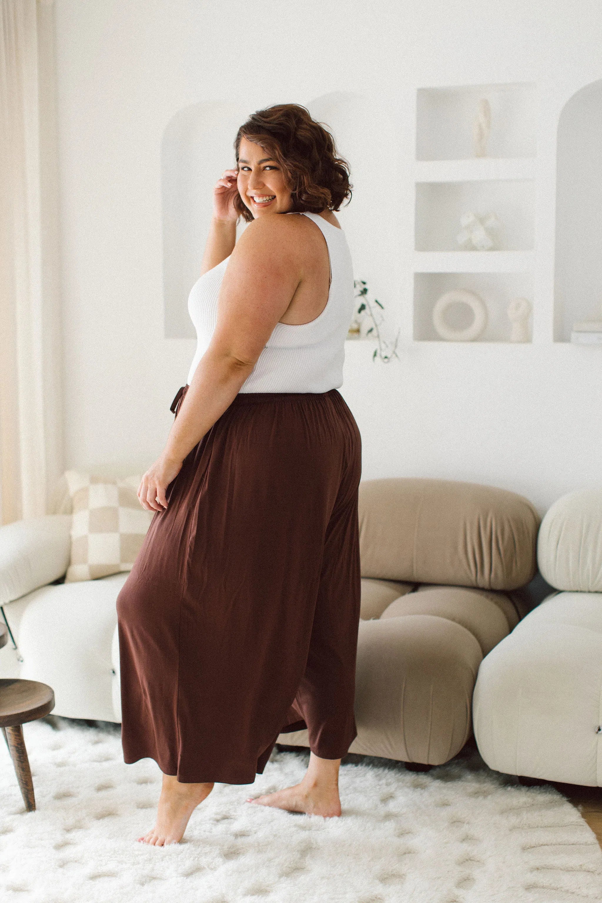 Chocolate Plus Size Pants - Peach The Label Womens Curvy Fashion