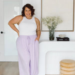 Elegant Women's Lilac Plus Size Pants - Darcy Pants from Peach The Label