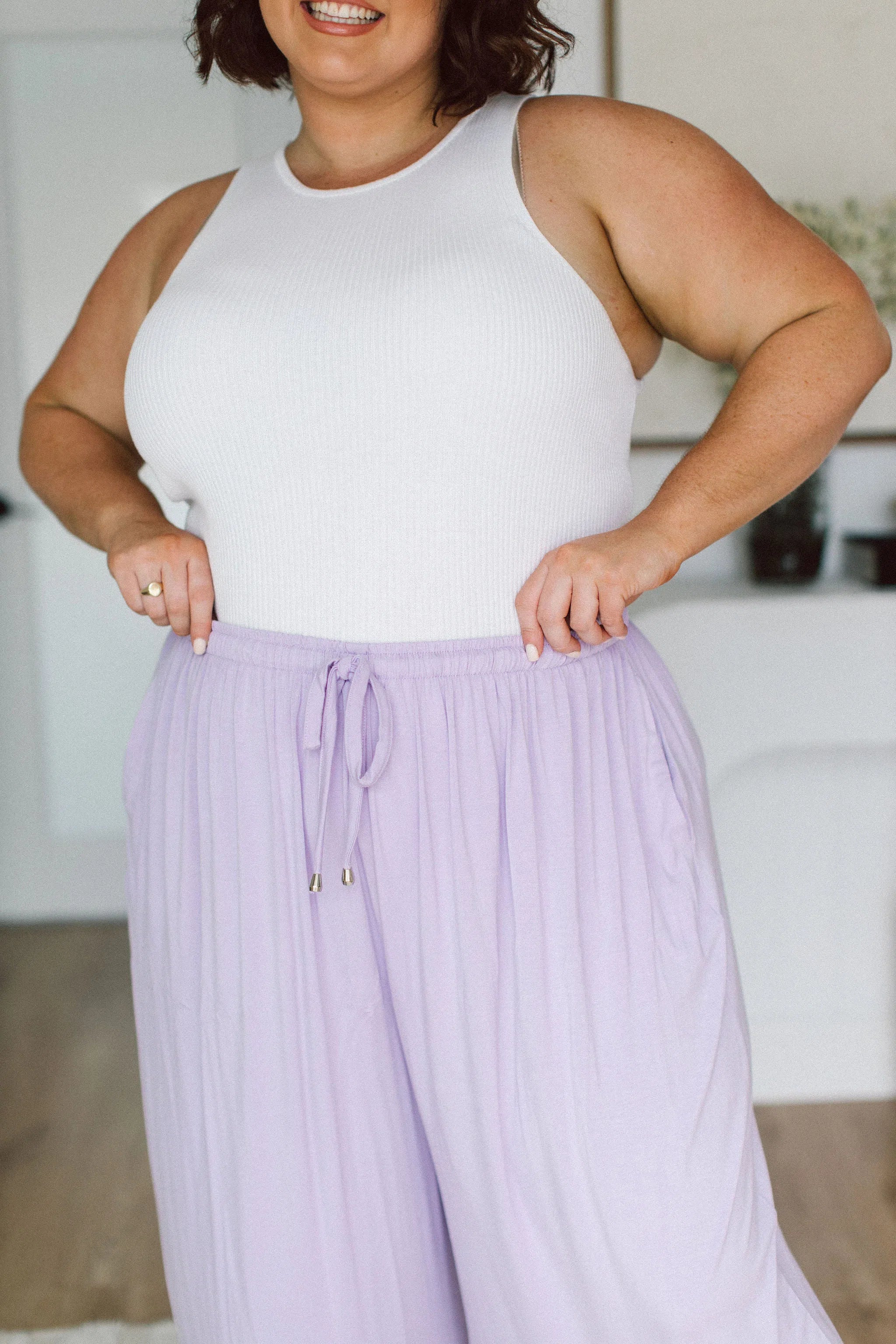 Peach The Label Designer Plus Size Pants - Darcy Pants in Lilac for Curvy Women