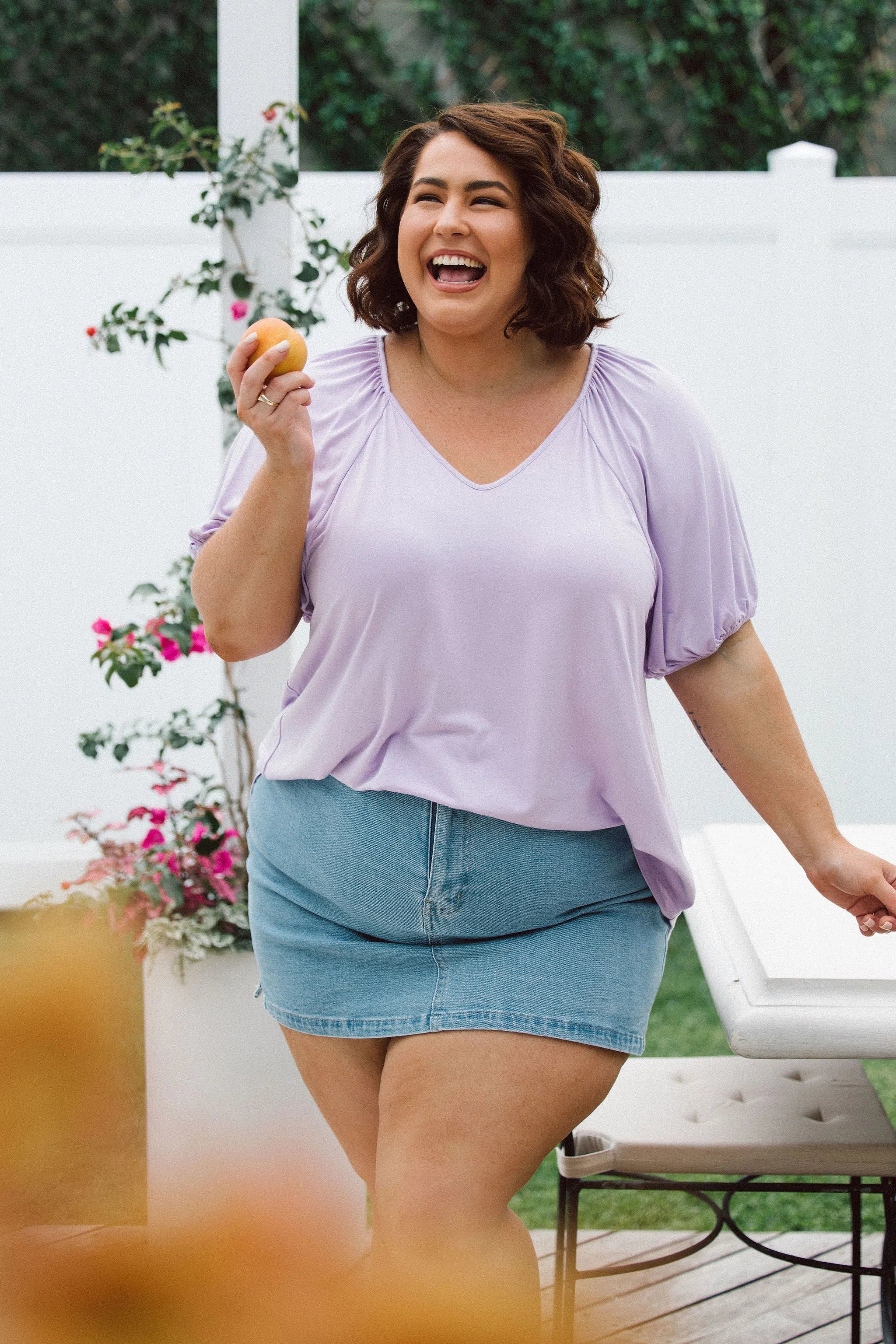 Women's Curvy Purple Top Australia - Elevate Your Look with Remi Top in Lilac