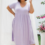 Buy Women's Plus Size Dress Online in Lilac.  Afterpay Available at checkout