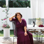 Flattering Berry Plus Size Dress - Harlow Dress by Peach The Label