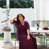 Flattering Berry Plus Size Dress - Harlow Dress by Peach The Label