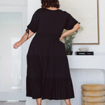 Peach The Label Designer Plus Size Dress - Harlow Dress in Black for Curvy Women