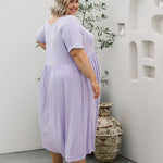Peach The Label Womens Plus Size Dress - Ashleigh Dress in Lilac for Curvy Women