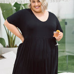 Elegant Womens Black Plus Size Dress - Ashleigh Dress from Peach The Label