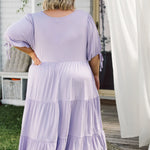 Flattering Lilac Plus Size Dress - Harlow Dress by Peach The Label