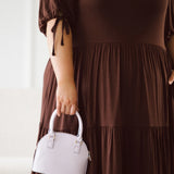 Peach The Label Plus Size Brown Dress - Harlow Dress in Chocolate for Curvy Women