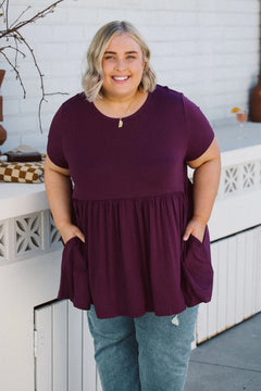 Women's Plus Size T-Shirt - Embrace Berry Charm with Lucy Tee