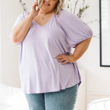 Womens Plus Size Top, Remi Top in purple Lilac, Front 2