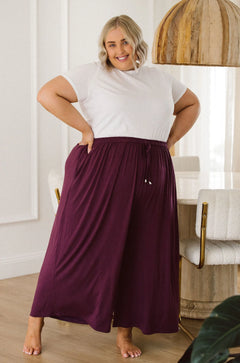 Peach The Label Designer Plus Size Pants - Darcy Pants in Berry for Curvy Women