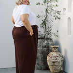 Elegant Women's Chocolate Plus Size Pants - Darcy Pants from Peach The Label