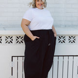 Black Plus Size Pants - Peach The Label Womens Curvy Fashion